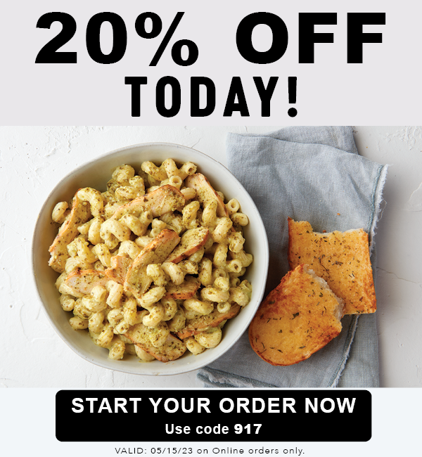 20% OFF TODAY! ONLINE ORDERS ONLY!       START YOUR ORDER NOW     USE CODE 917    VALID: 5/15/23