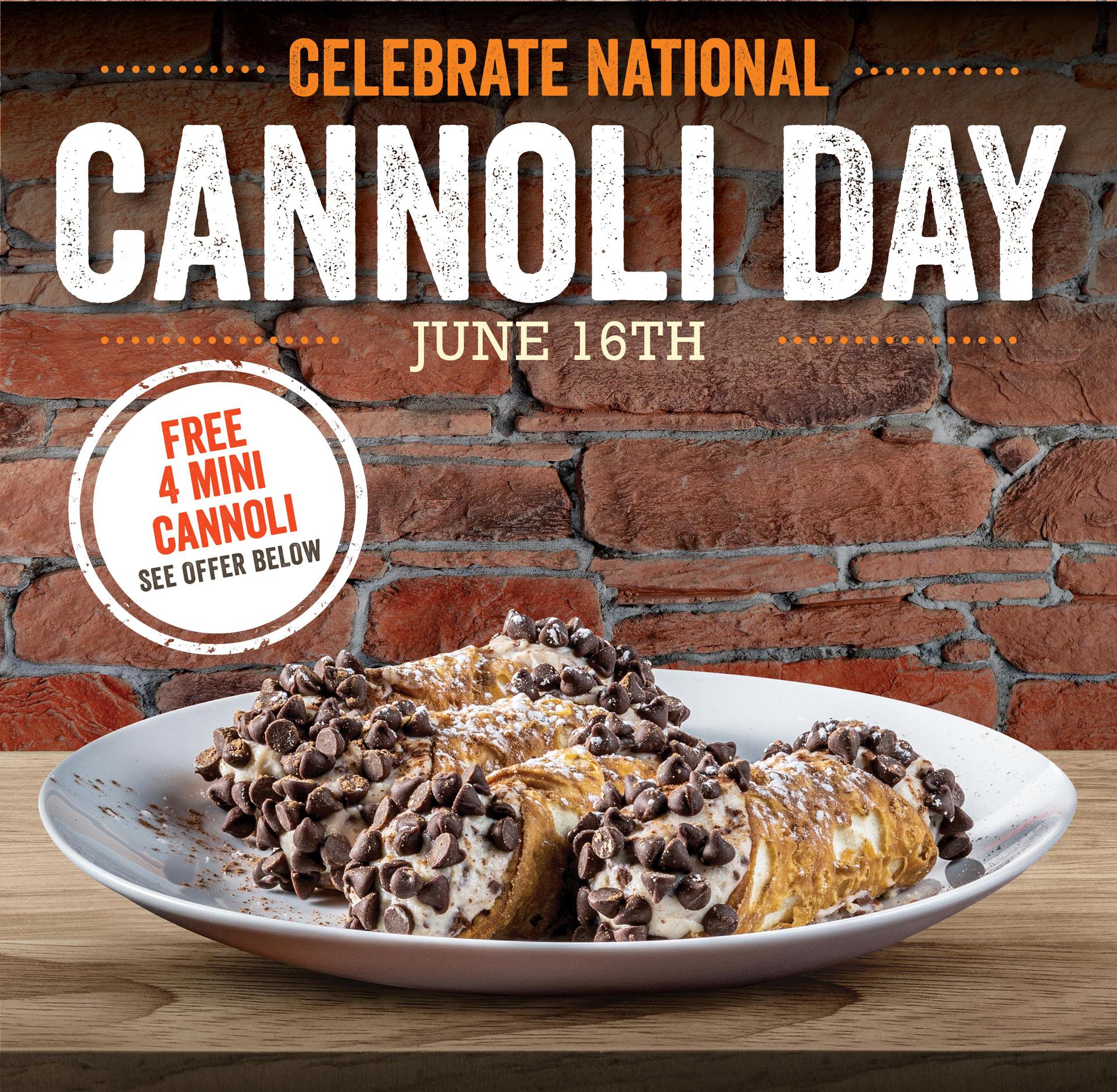 Pair Your Pizza With (FREE) Cannoli For Nat'l Cannoli Day! Bertucci's