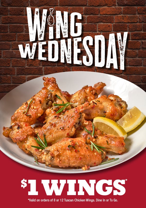 Introducing 1 WING WEDNESDAYS 🍗 Order Now! Bertucci's