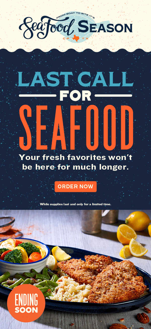 Last Call for Seafood! Cotton Patch Cafe