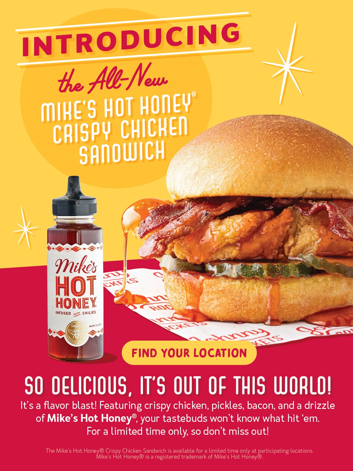 Try Our All-New Mike's Hot Honey️ Crispy Chicken Sandwich