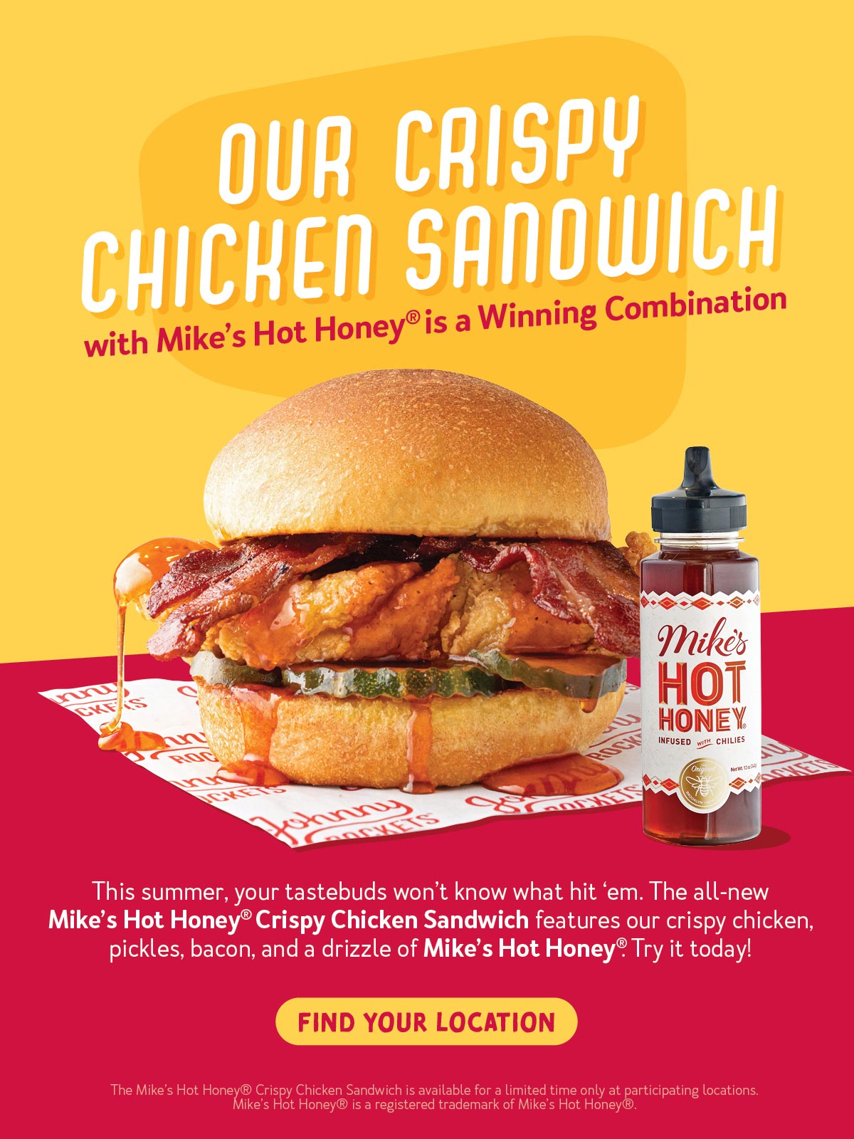 Try Our All-New Mike's Hot Honey️ Crispy Chicken Sandwich