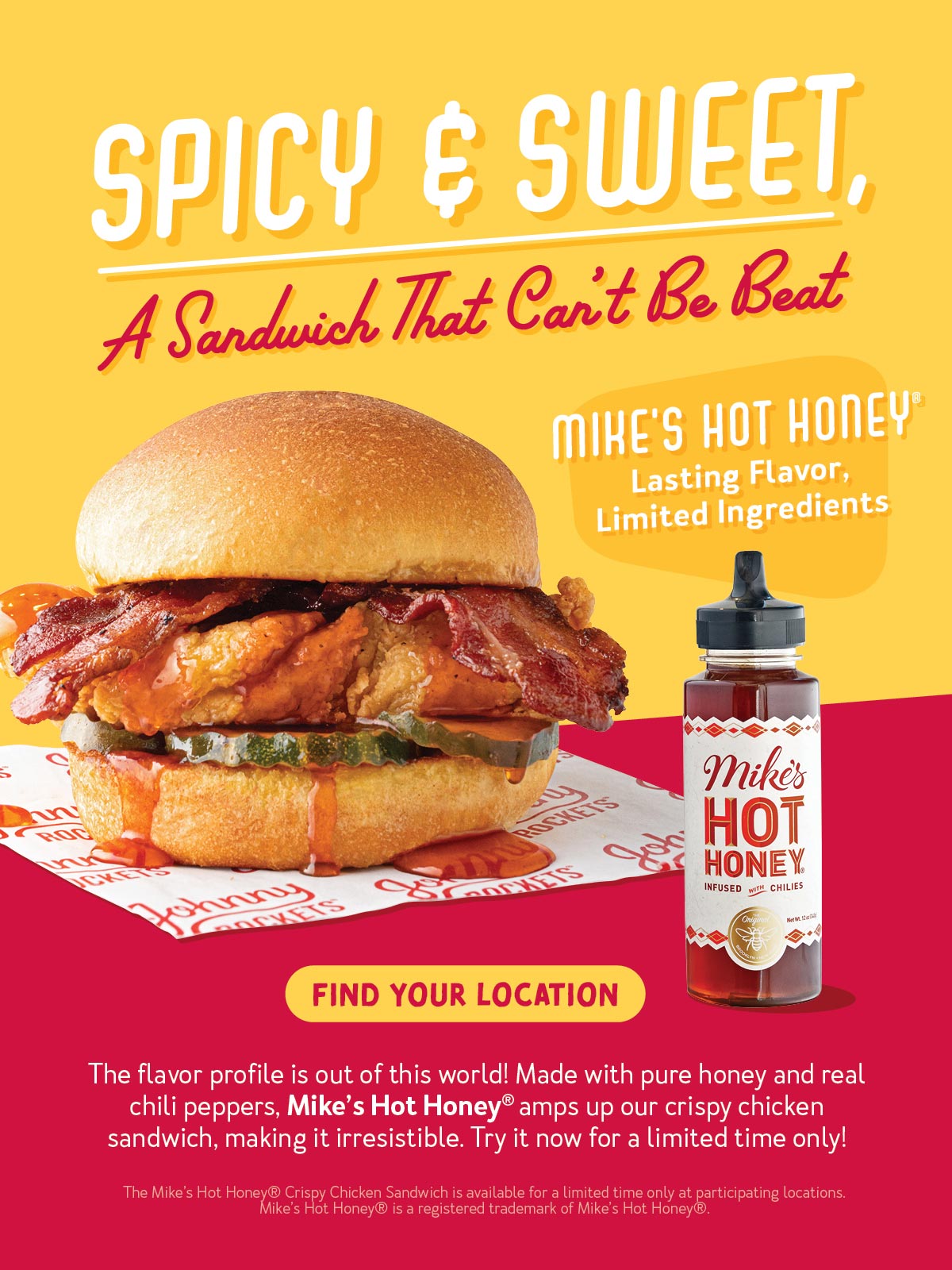 Try Our All-New Mike's Hot Honey️ Crispy Chicken Sandwich