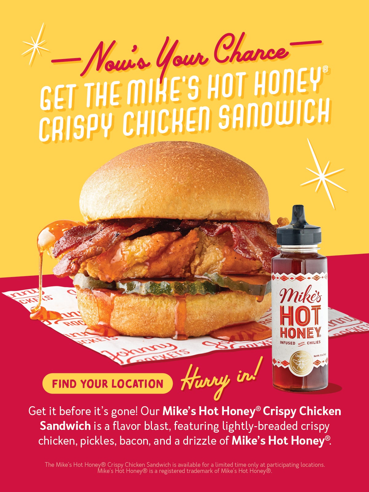 Try Our All-New Mike's Hot Honey️ Crispy Chicken Sandwich