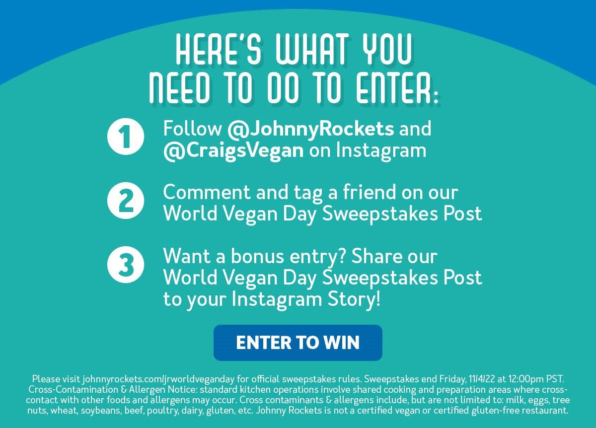 Enter Our World Vegan Day Sweepstakes!