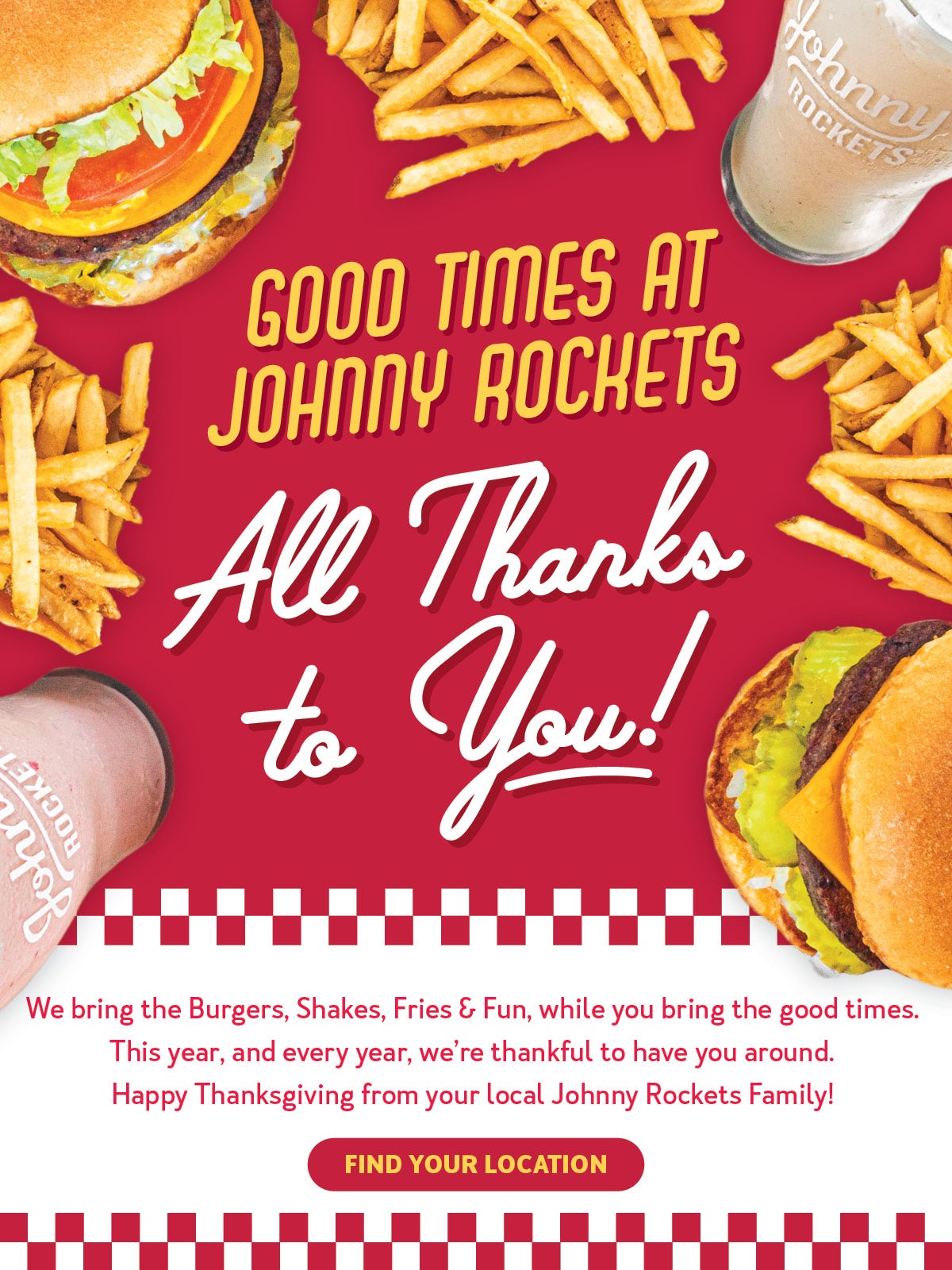 Happy Thanksgiving from your local Johnny Rockets!