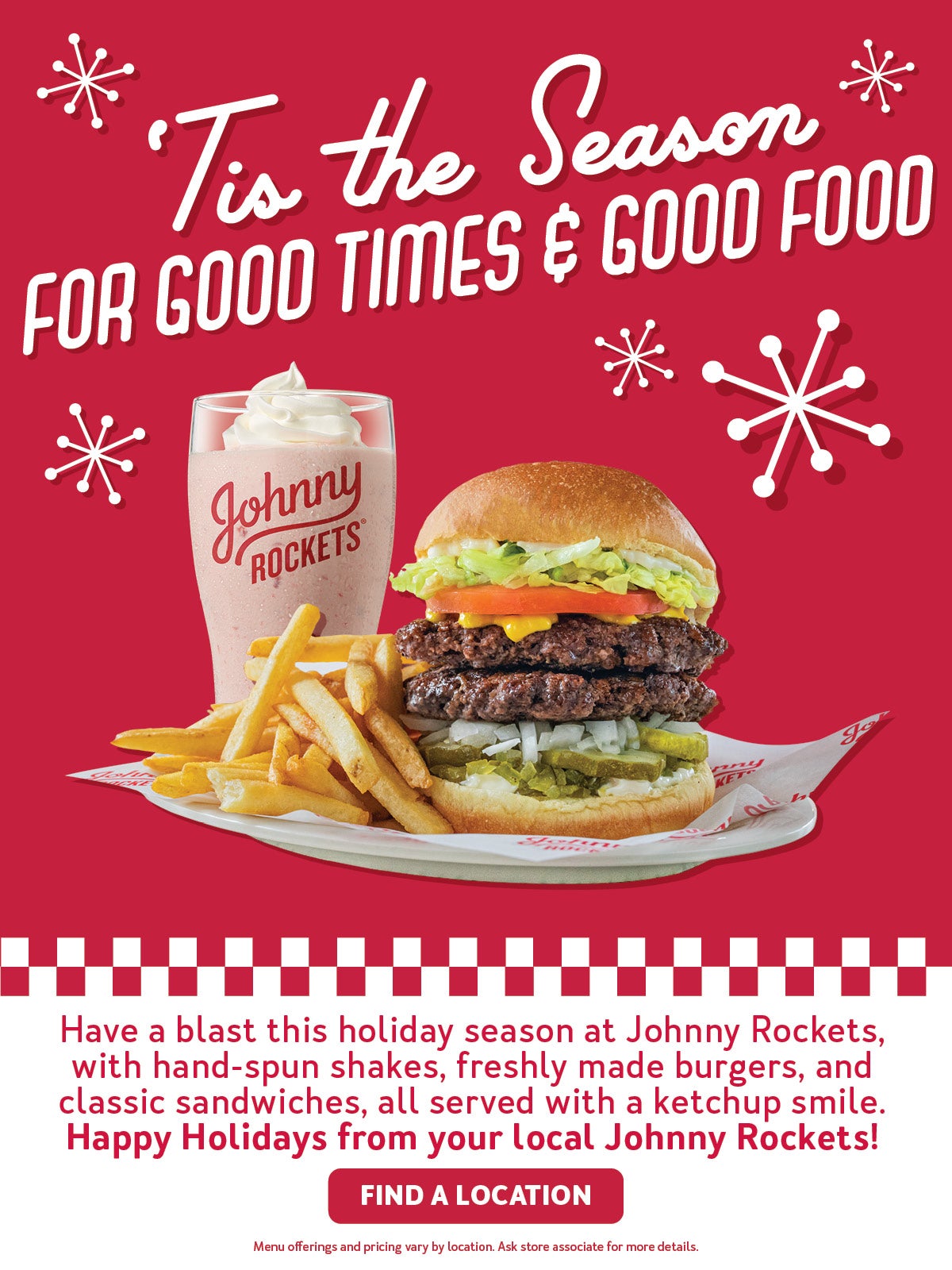 Happy Holidays from your local Johnny Rockets!