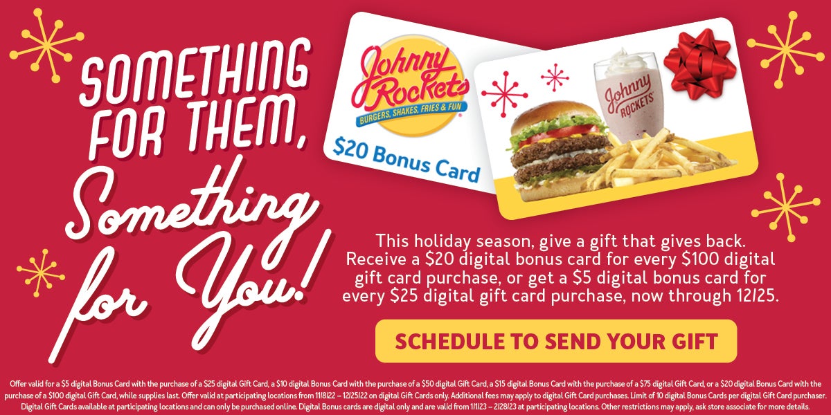 Get a $5 digital bonus card for every $25 digital gift card purchase.