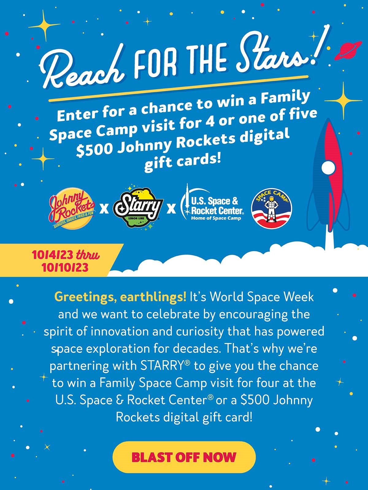 Celebrate World Space Week with us and enter our sweepstakes for a chance to win!
