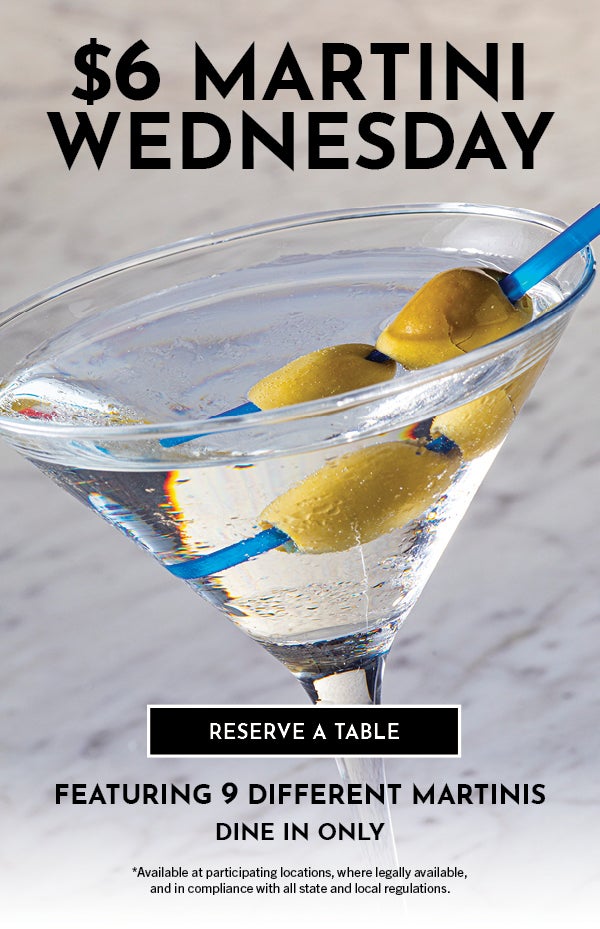 Make Wednesday Wonderful With 6 Martinis! Brio Italian Grille