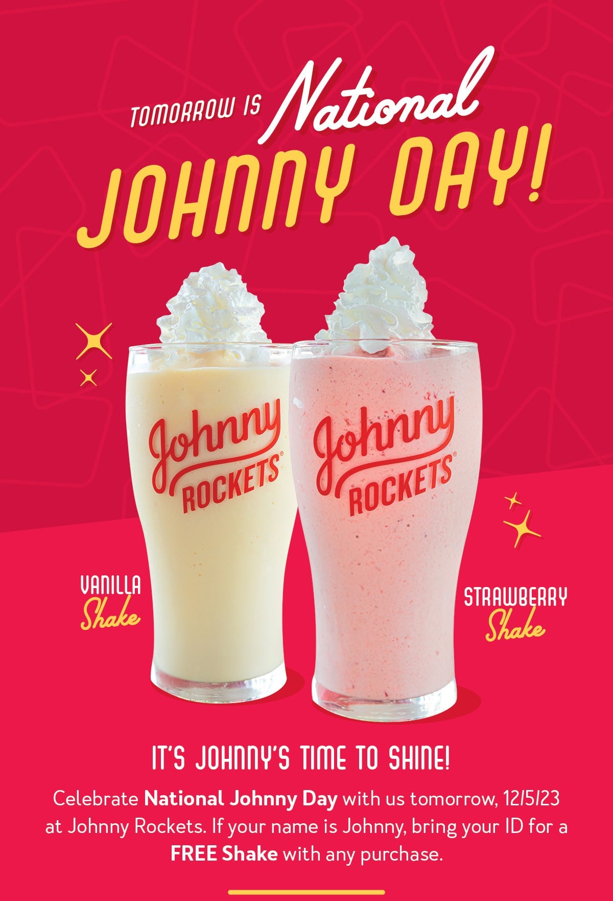Tomorrow is National Johnny Day!